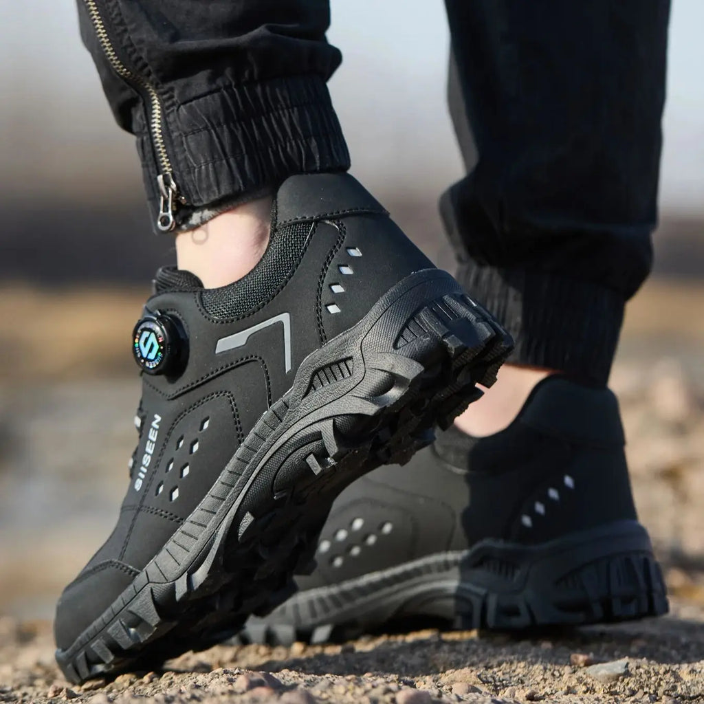 Steel Toe Safety Shoes for Men - Puncture Proof, Slip Resistant & Durable Work Boots for Construction, Outdoor Industrial Use