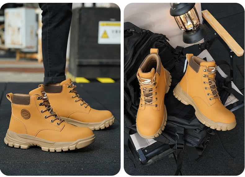 Steel Toe Shoes for Men Women Lightweight Anti-smash Steel Toe Sneakers Indestructible Work Boots Construction Safety Shoes