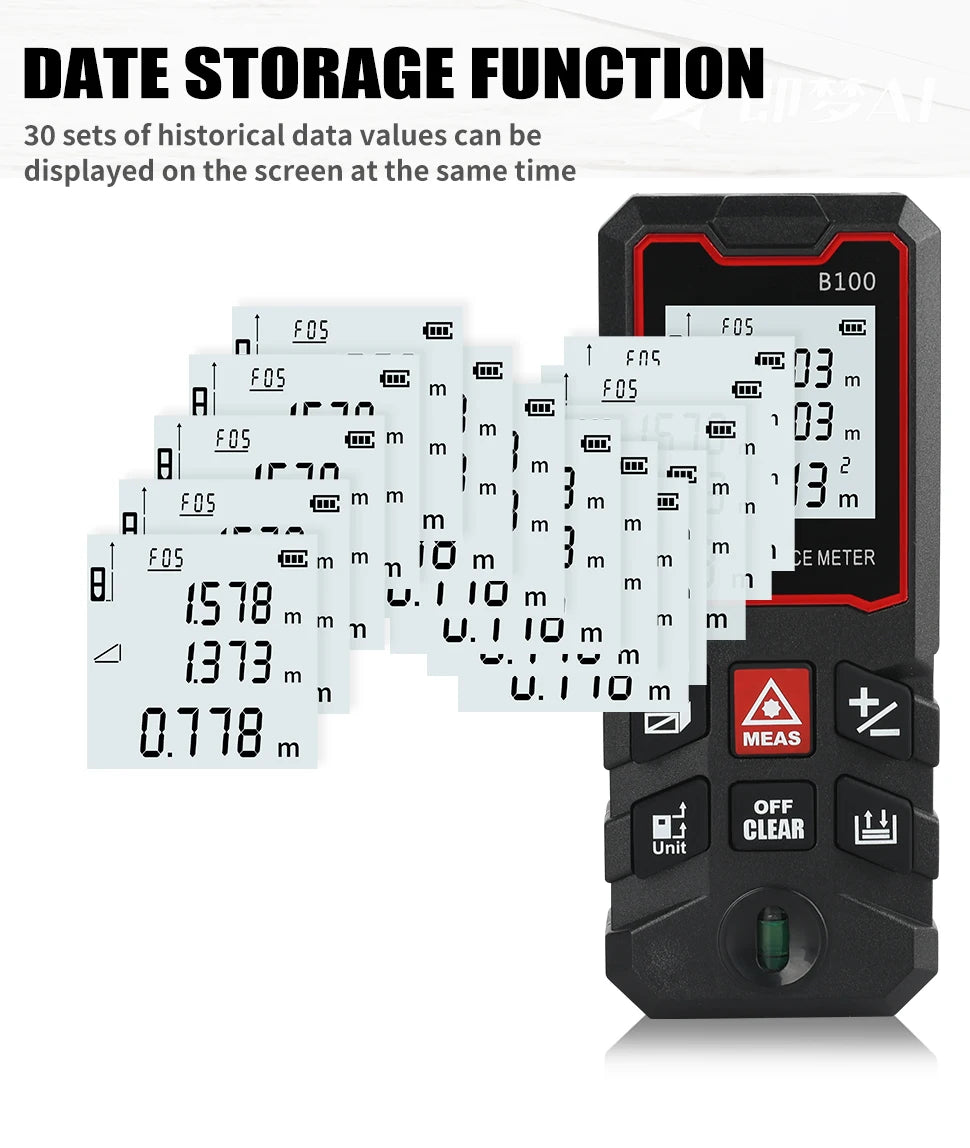 Laser Measuring Tool  Digital Tape Measure High Accuracy, Professional Laser Distance Meter with LCD Display for Constructi