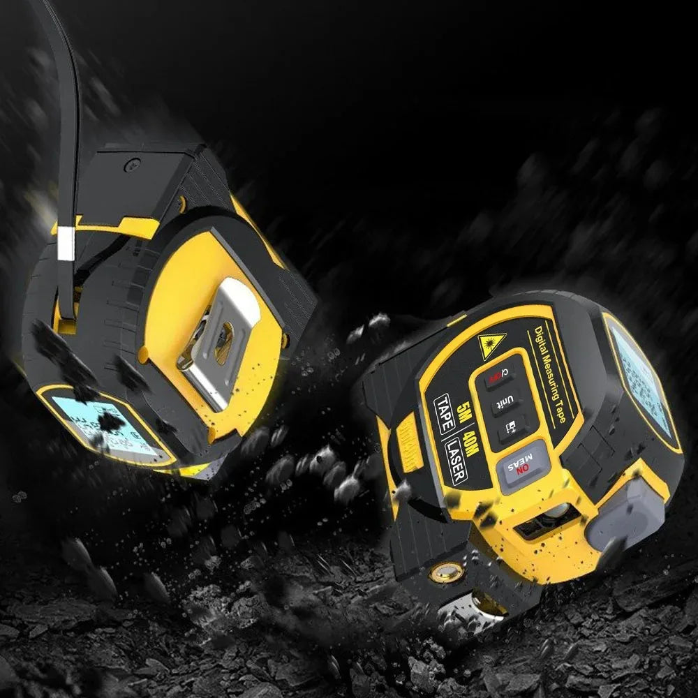 Laser Tape Measure Meter Building Measurement Device 3in1 Laser Rangefinder 5M Tape 60M Laser Measure with LCD Digital display