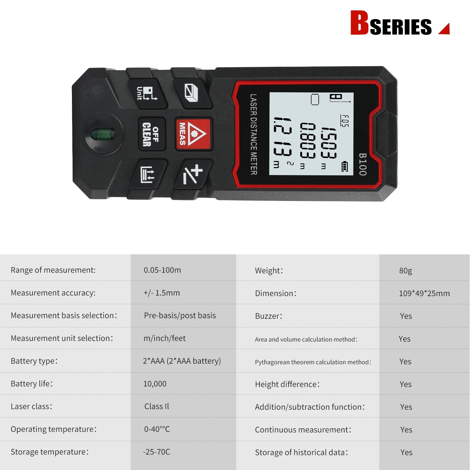 Laser Measuring Tool  Digital Tape Measure High Accuracy, Professional Laser Distance Meter with LCD Display for Constructi