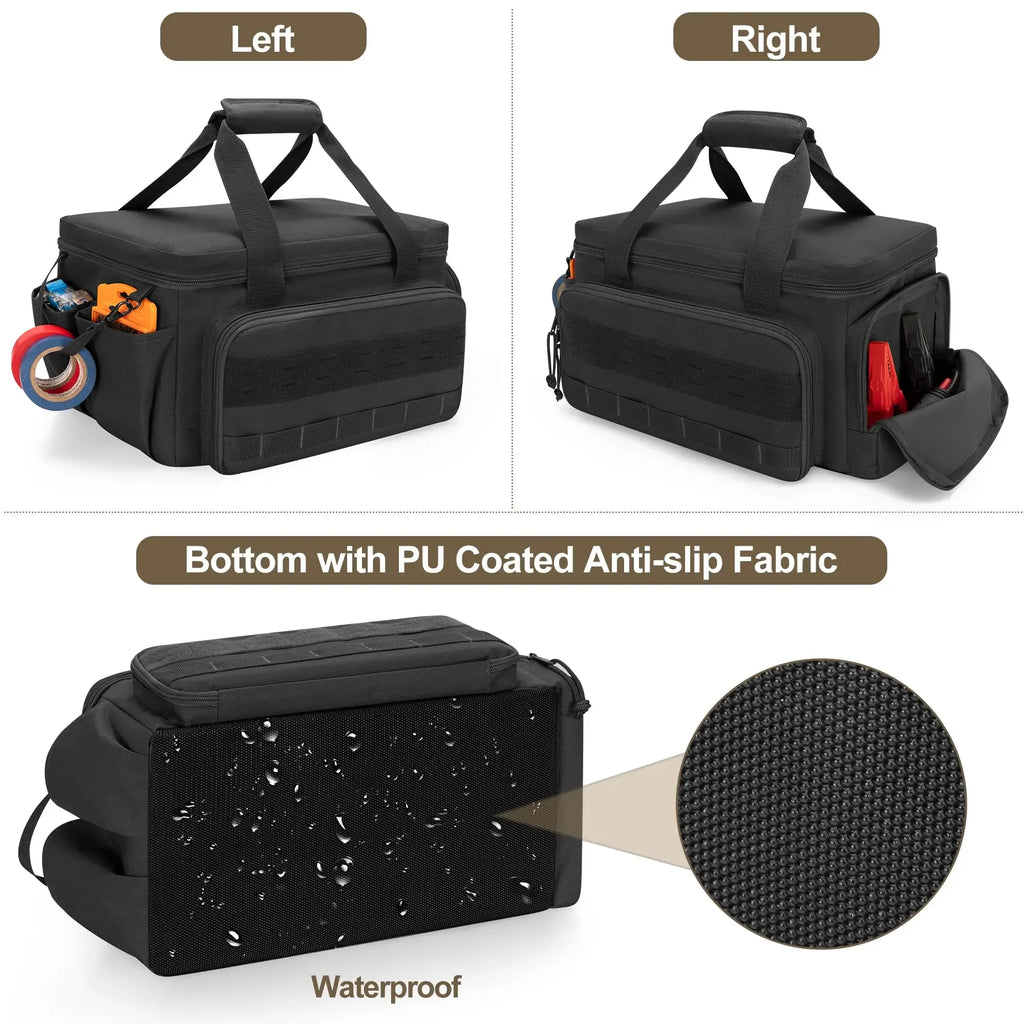 14" Heavy Duty Tactical Tool Bag Non-Slip Base Multipurpose Work Organizer for Handyman,Carpenter,Durable Portable Tool Storage