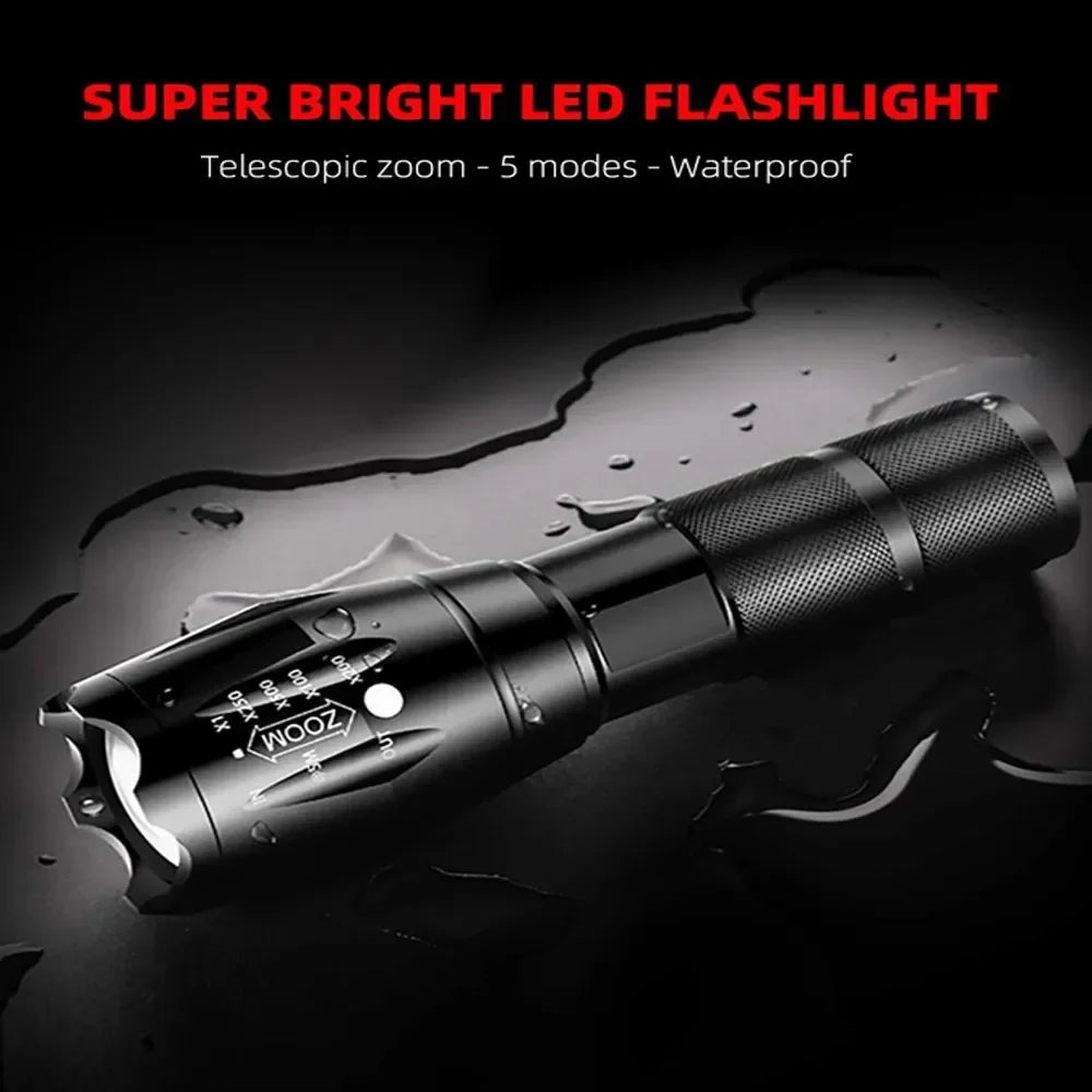 LED Flashlights,Portable Flash Light With 5 Modes & Zoomable,Bright Torch For Camping, Hiking Outdoor, Home Emergency Lighting