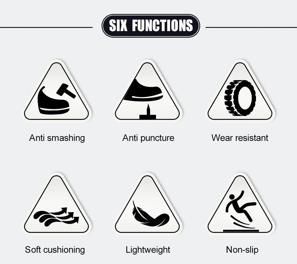 Steel Toe Safety Shoes for Men - Puncture Proof, Slip Resistant & Durable Work Boots for Construction, Outdoor Industrial Use