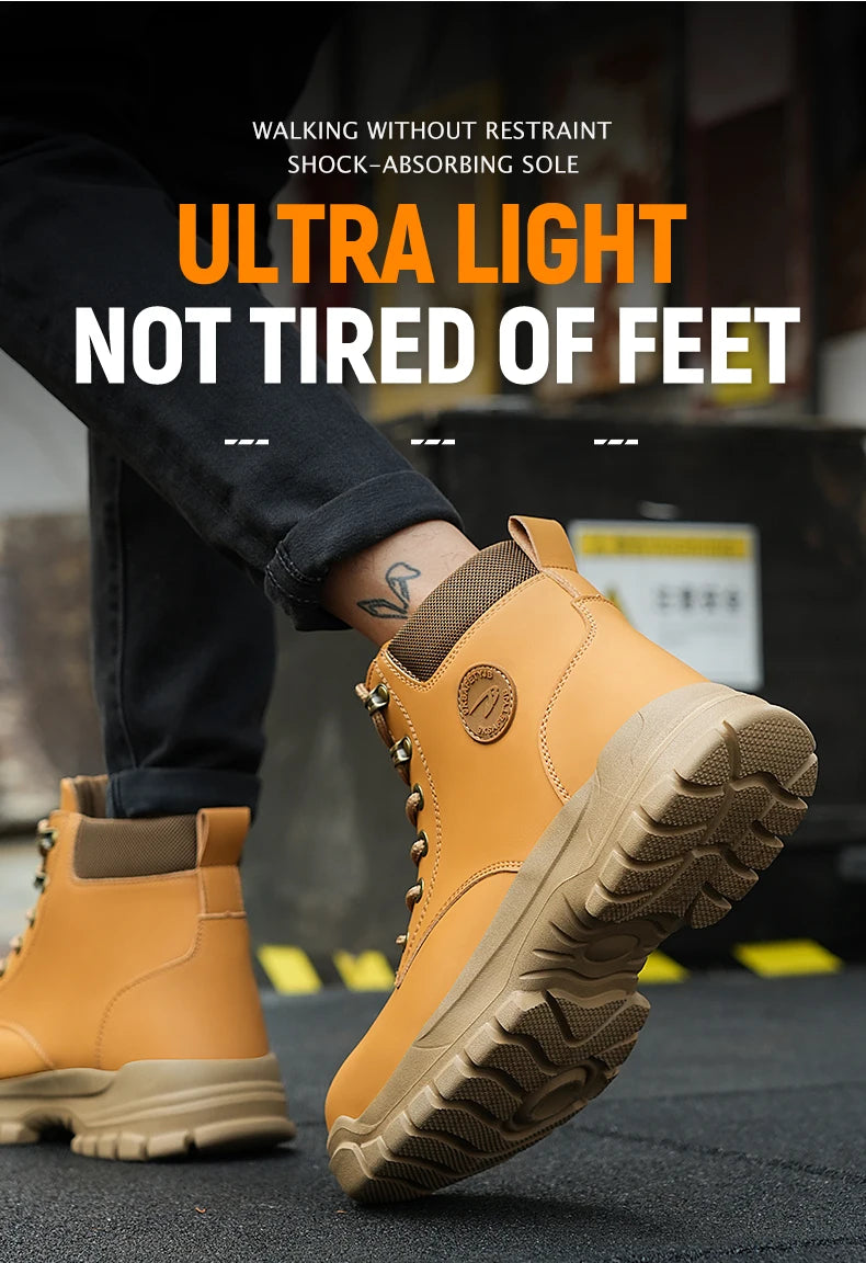 Steel Toe Shoes for Men Women Lightweight Anti-smash Steel Toe Sneakers Indestructible Work Boots Construction Safety Shoes