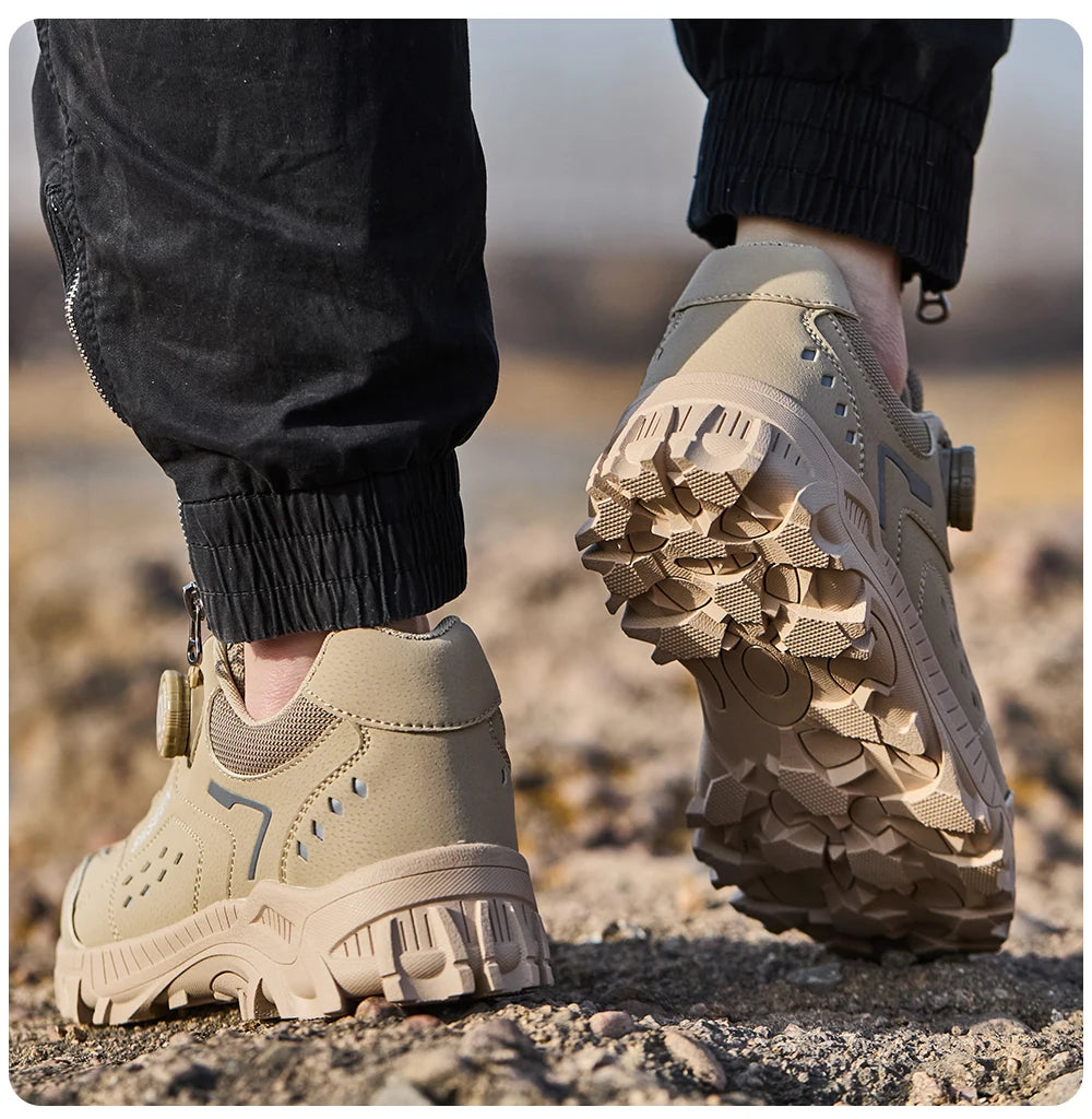 Steel Toe Safety Shoes for Men - Puncture Proof, Slip Resistant & Durable Work Boots for Construction, Outdoor Industrial Use