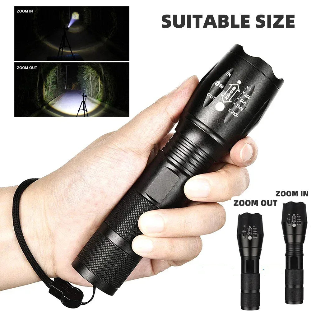 LED Flashlights,Portable Flash Light With 5 Modes & Zoomable,Bright Torch For Camping, Hiking Outdoor, Home Emergency Lighting